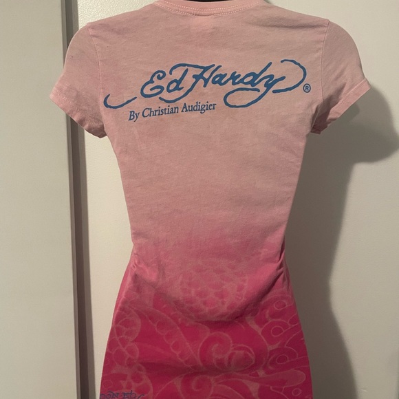 Ed Hardy Pink Mermaid Graphic Tee - Picture 2 of 2